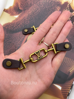 Декоративная цепочка ЛВ. в бронзовом металле с кожаными ремешками 11 см