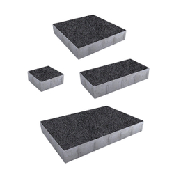 Тротуарная плитка ГРАНДО - Стоунмикс Черный, комплект из 4 видов плит