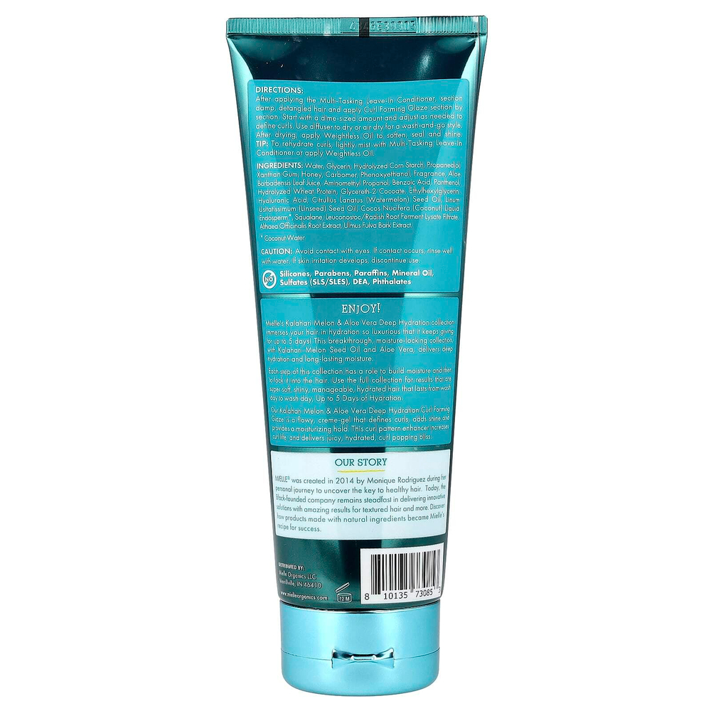 Mielle, Глазурь для глубокого увлажнения, для сухих и обезвоженных волос, дыня Калахари и алоэ вера, 221 г (7,5 унции)