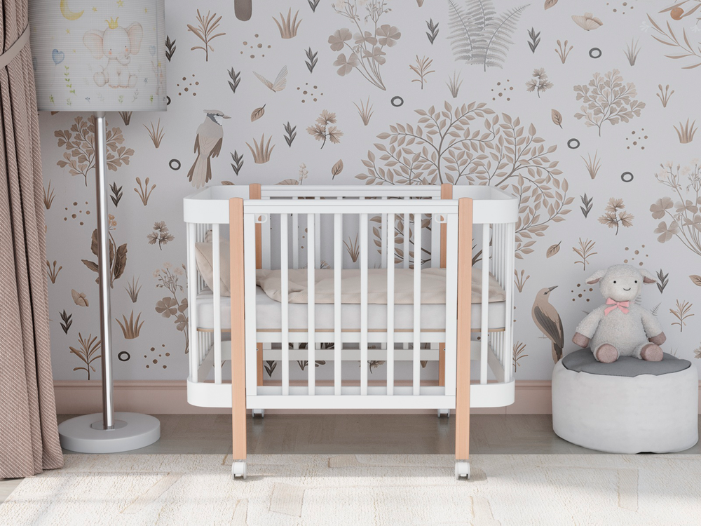 Кровать Incanto Mimi продольный маятник цвет белый/бук