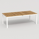 Обеденная группа Ideal Patio ТЕЛЛА  АЛЬБА  каркас белый, стол тик 220, ткань антрацит