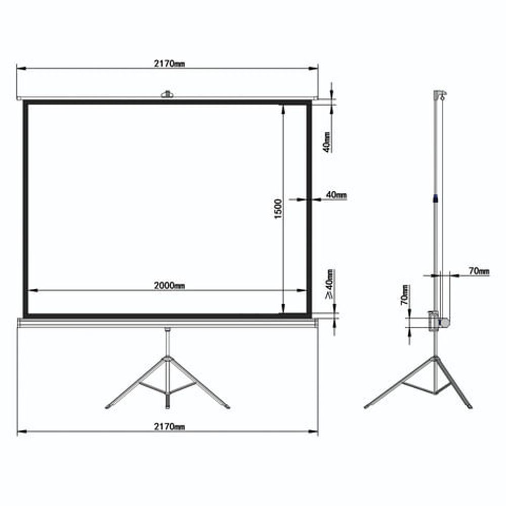 Экран проекционный на треноге (150х200 см), матовый, 4:3, BRAUBERG "TRIPOD", 236732