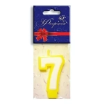 Свеча-цифра 7, двухцветная, МИКС, в пакете с картонным клипсатором ФЕЕРИКА