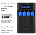 Power Bank, 2 USB, 4x18650 DIY ЖК-дисплей, фонарь (без аккумуляторов)