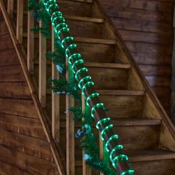 ULD-D50 15M-С08 IP44 GREEN Гирлянда светодиодная Дюралайт. 15м. Коннектор в-к. Зеленый свет. Провод черный. ТМ Uniel