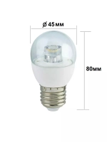 Светодиодная LED лампа G45 6W E27нейтр 3шт