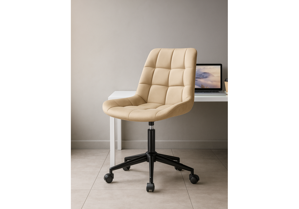 Офисное кресло Woodville Честер бежевый, черный, ножки черные