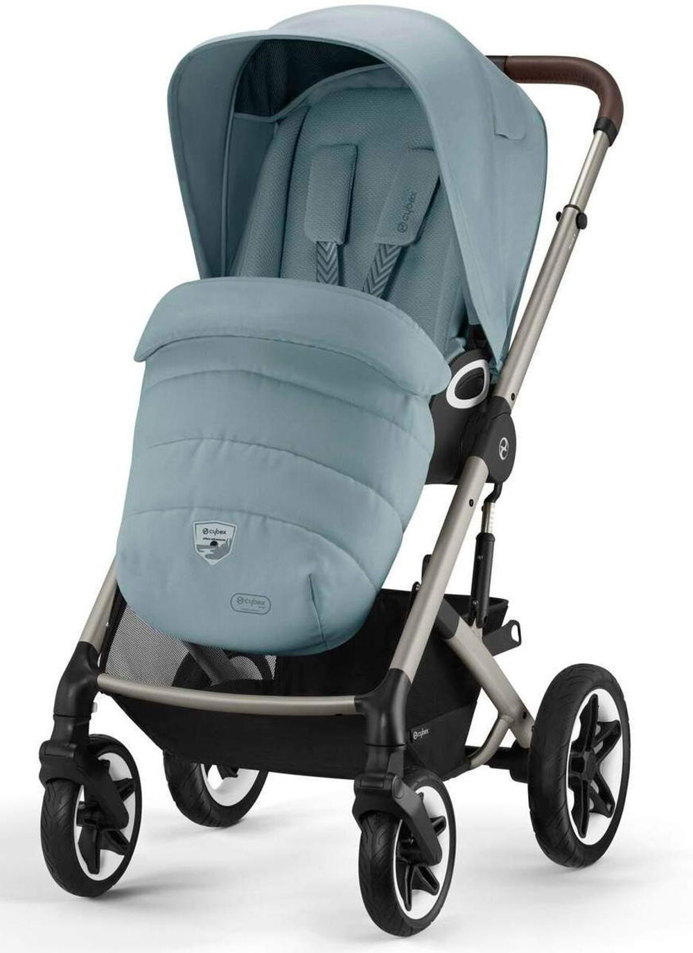 Коляска Cybex Talos S Lux TPE complete Cloud T Leaf Green Plus 3 в 1 Stormy Blue с дождевиками