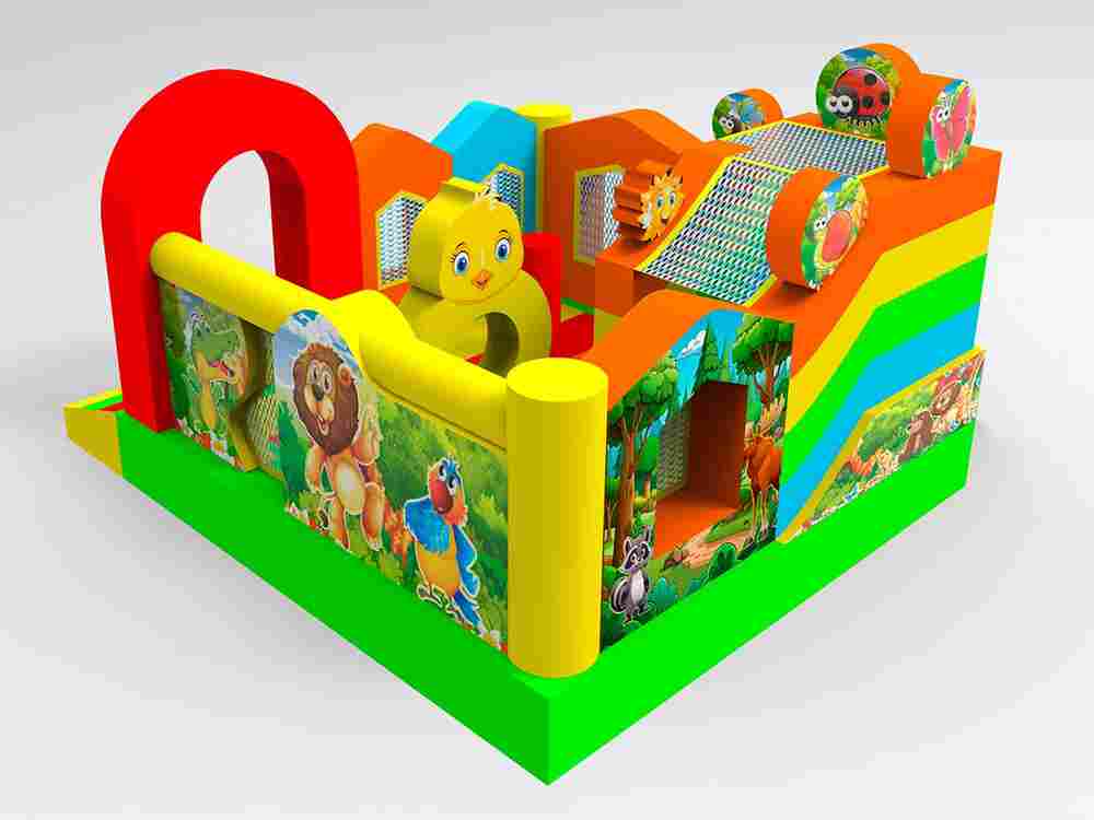 Коммерческий надувной батут «Друзья-зверята 3», 4*4*3 м