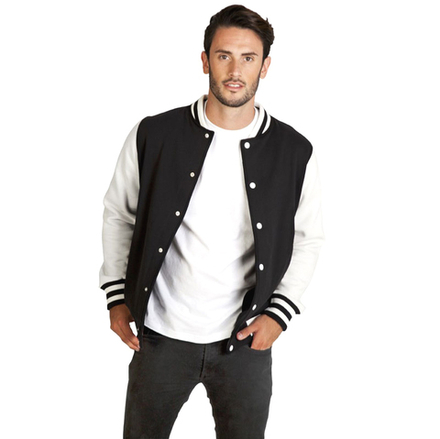 Куртка бомбер черный со светло-серыми рукавами