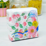 Салфетки 24*24см 50 листов 1-слойные "Вишня"