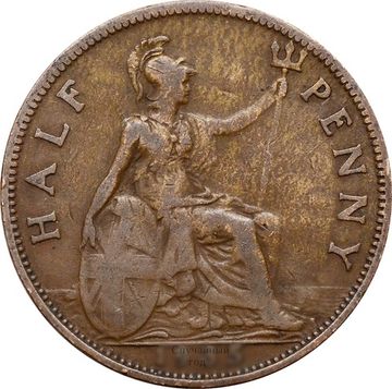 1/2 пенни 1928-1936 Великобритания