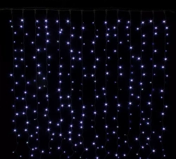 Занавес с мерцающим диодом 3*3 м., 220V, 600 холодных белых LED ламп, черный провод, Winner Light (w.03.6B.600+)