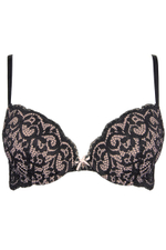 Кружевной бюстгальтер с формованными чашками Amy (Размер: 36D) (Цвет: черный с розовым)