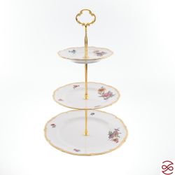 Этажерка (Горка) Queen's Crown Мейсенский букет 3 яруса