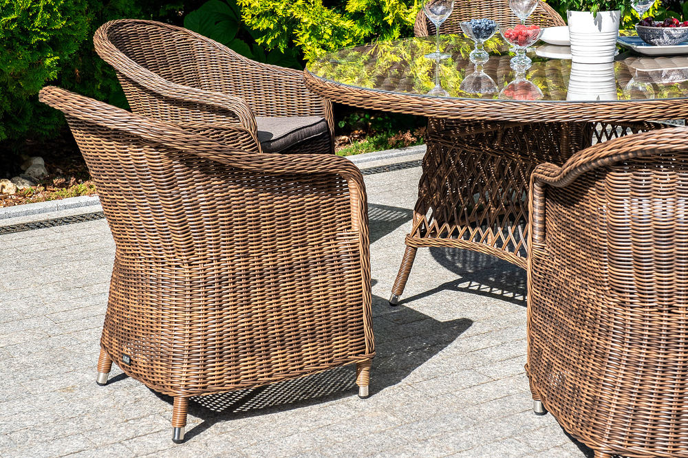 "Эспрессо–150 R" обеденная группа плетеная, цвет коричневый