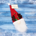 Украшение на бутылку «Дед мороз с рогами» 10*34 см