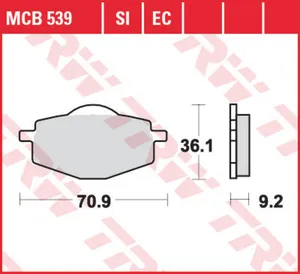 Колодки тормозные дисковые TRW MCB539