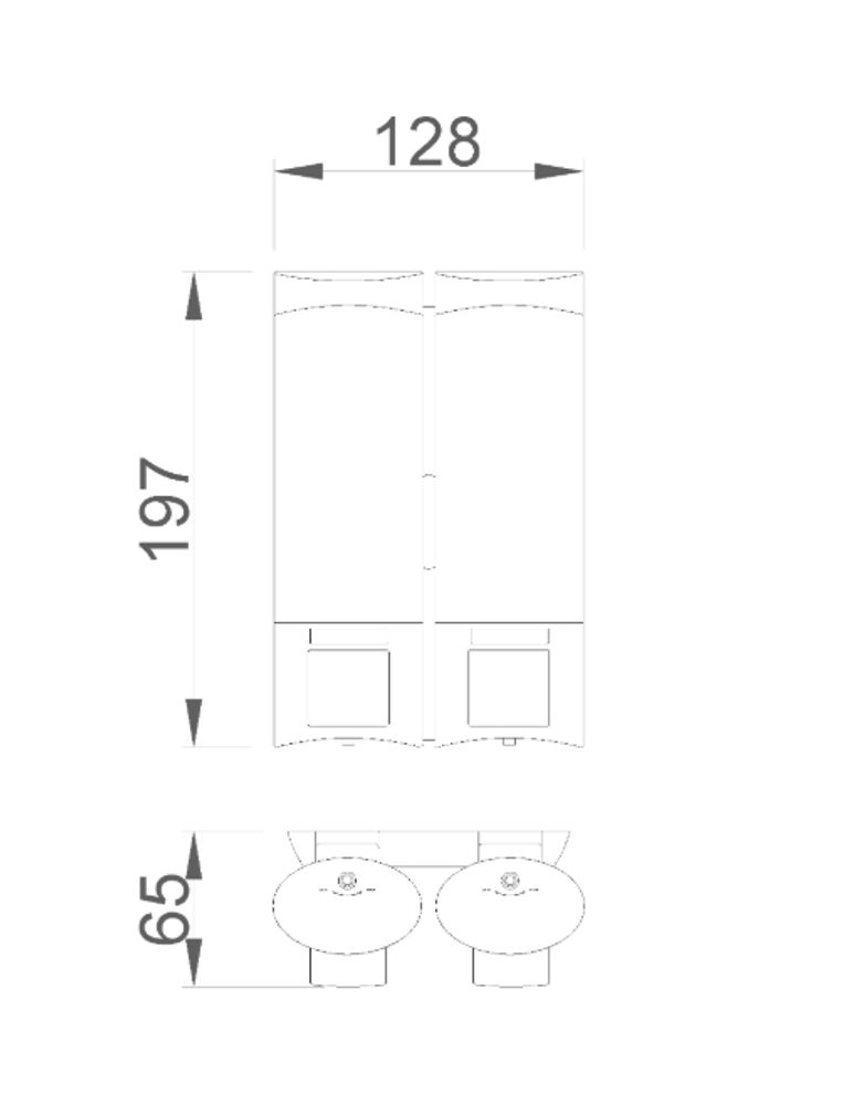 Диспенсер для мыла с кнопкой 400 мл. ABS CLASSIC 03032.T серый