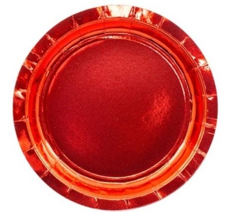 Тарелки "Красные металлик" 17 см