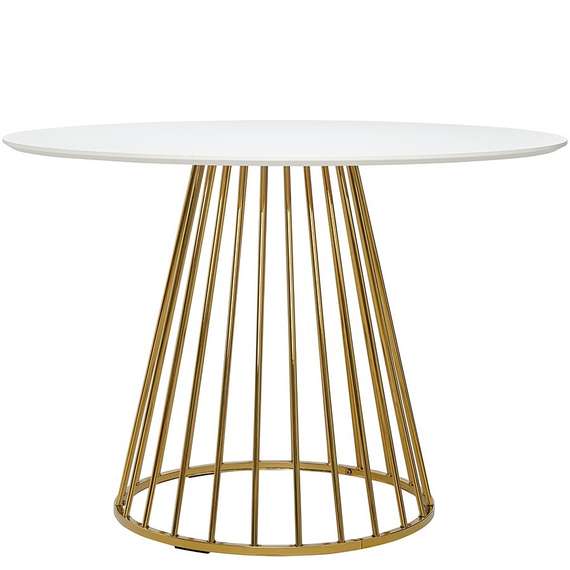 Стол Tyra, Ø110 см, белый/золотой