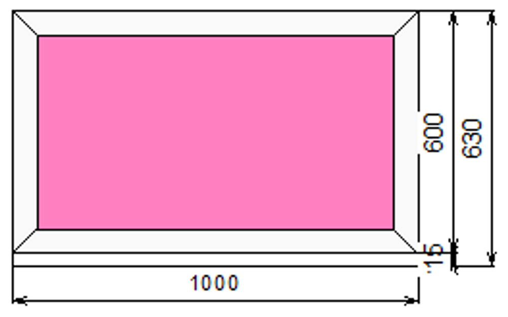 Пластиковое окно 600 х 1000 ТермА Эко с глухой створкой