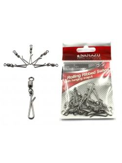 Вертлюг с форелевой застежкой ROLLING RIBBED SWIVEL