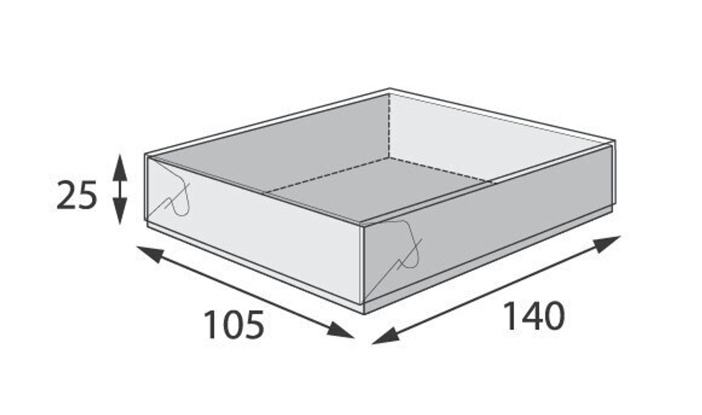 Упаковка для конфет с прозрачной крышкой 	140x105x25