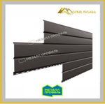 Сайдинг металлический L -Брус VikingMP E- RALL 8019  Серо-коричневый 0.5мм