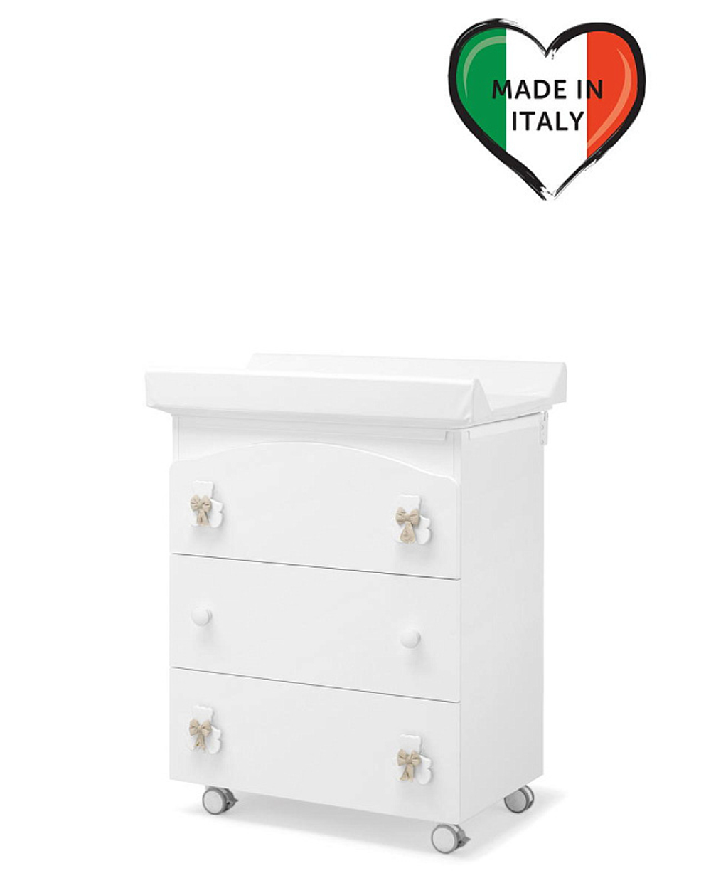 Пеленальный комод Erbesi Dudu белый/песочный