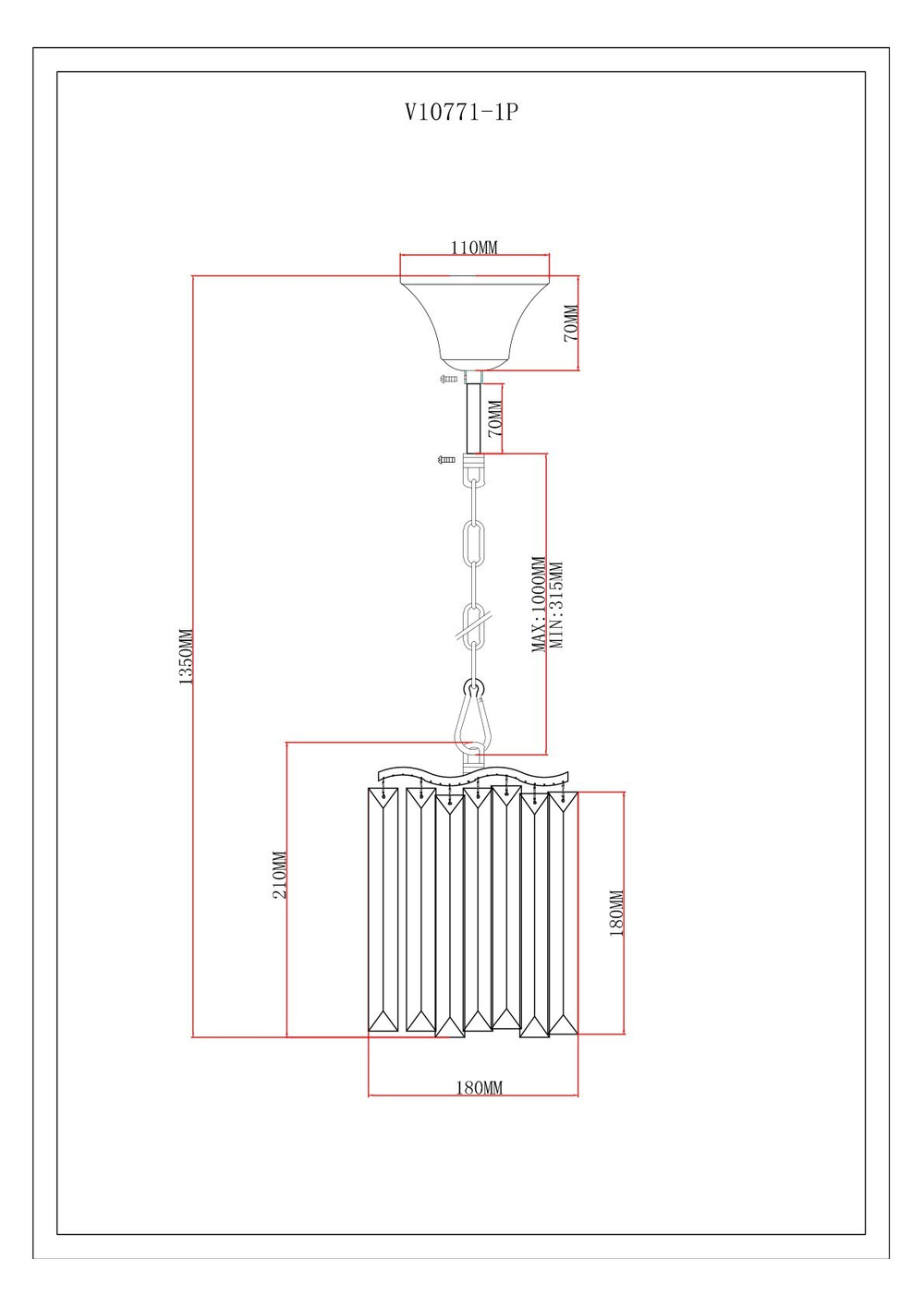 Светильник подвесной Moderli V10771-1P Wave