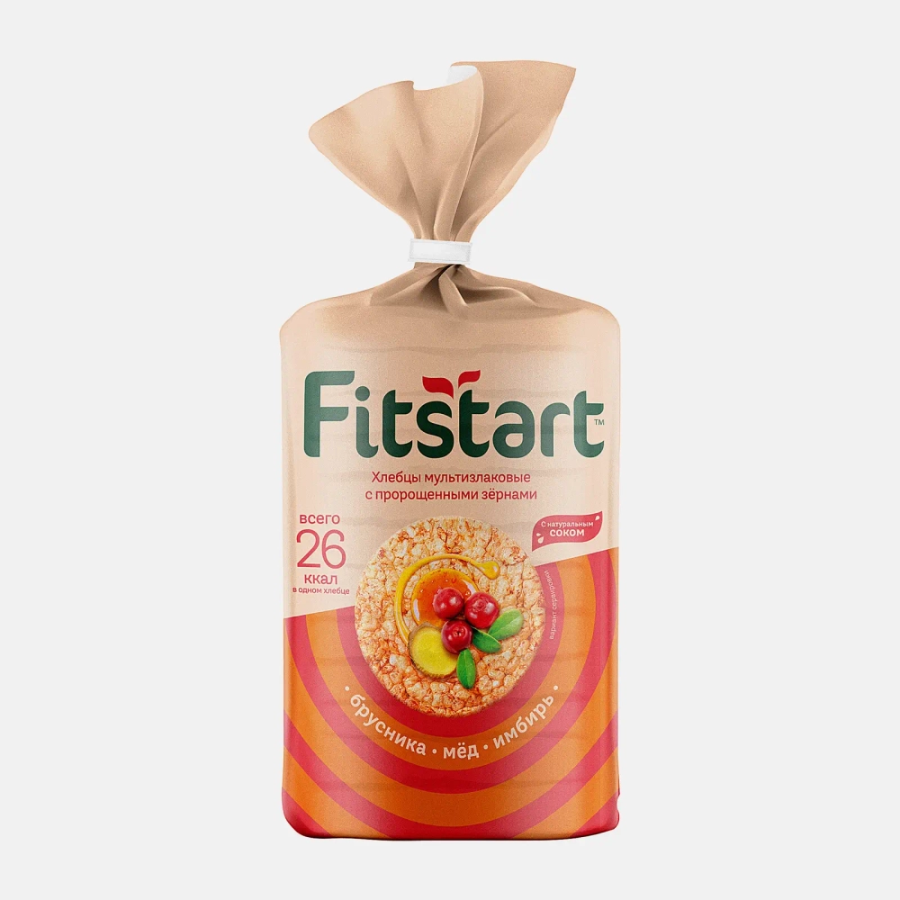 Хлебцы Fitstart мультизлаковые Брусника имбирь мед 100г