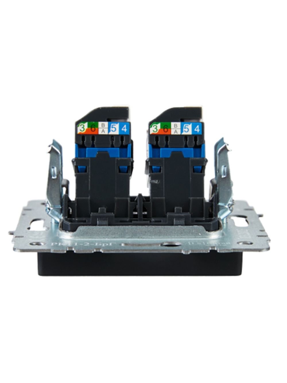 BRITE Розетка компьютерная двойная RJ45 кат.6 РК11-2-БрЧ черный IEK