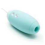 Аквамариновое виброяйцо с вакуум-волновым действием Kiss Toy Miss VV (Цвет: аквамариновый)
