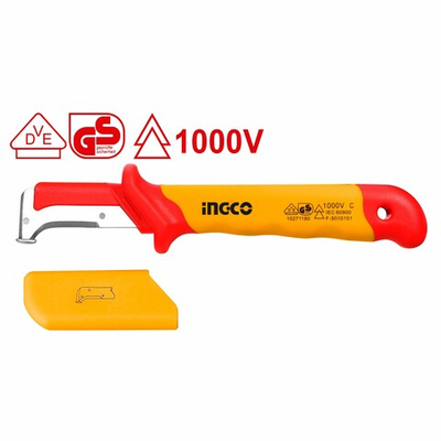 Нож изолированный с пяткой 1000В INGCO HIDCK1851