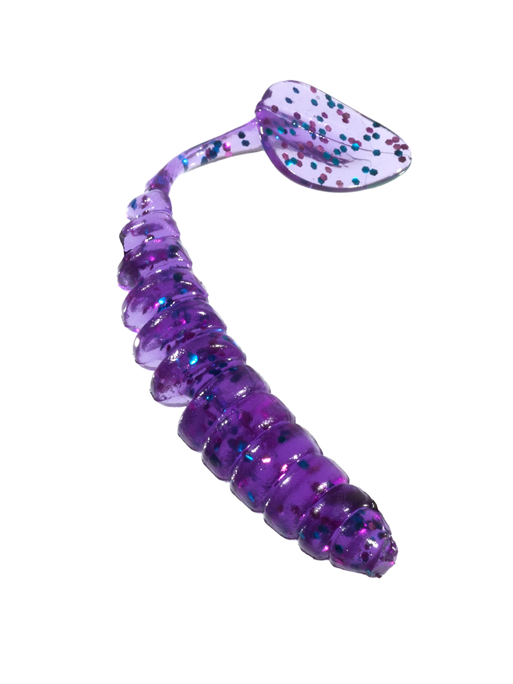 Приманка ZUB-SHAD  40мм(1,5")-12шт, (цвет 610) фиолетовый с блестками