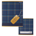 Тетрадь 36 л., А5, клетка, Alingar "Шотландская клетка", скрепка, второй блок 60г/м2, мелованный картон (стандарт), 4 дизайна в пленке т/у