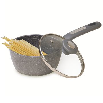 Ковш с крышкой 1,8 л. из литого алюминия Kamille КМ 4280GR (18 см.) с мраморным покрытием