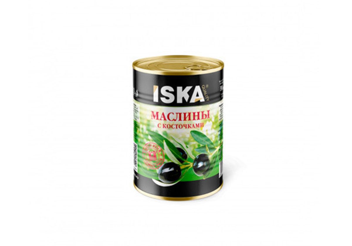 Маслины черные с косточкой Iska, 425мл