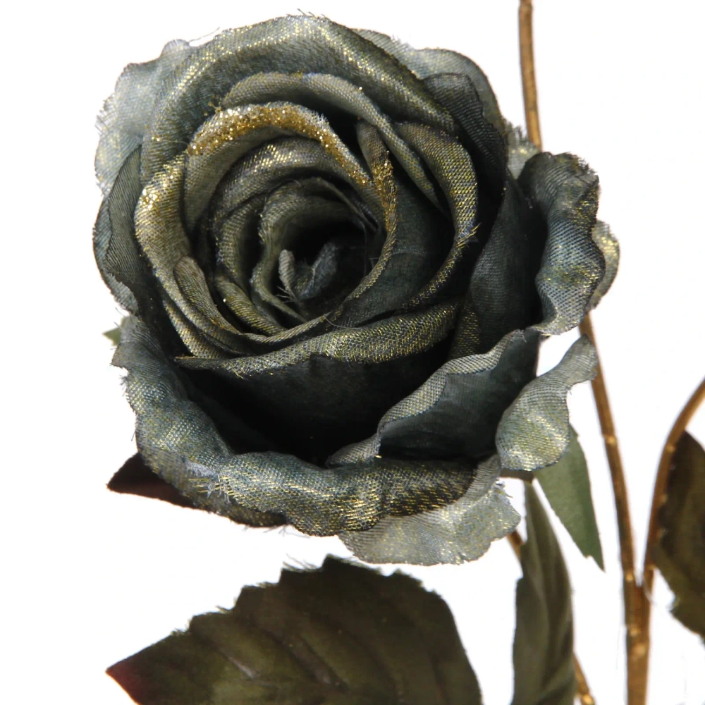 Искусственные цветы «FLOWERS GLAMOUR» 65см Розы 3 цветка зеленые