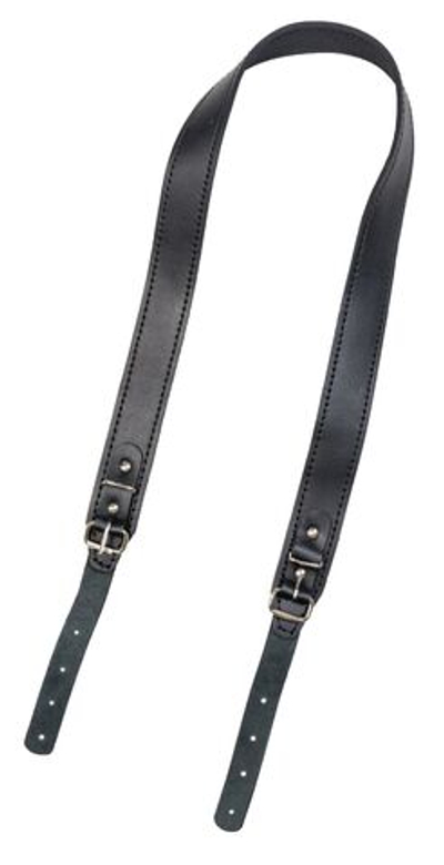 Ремень погонный с противоскользящей накладкой / кожа / черный