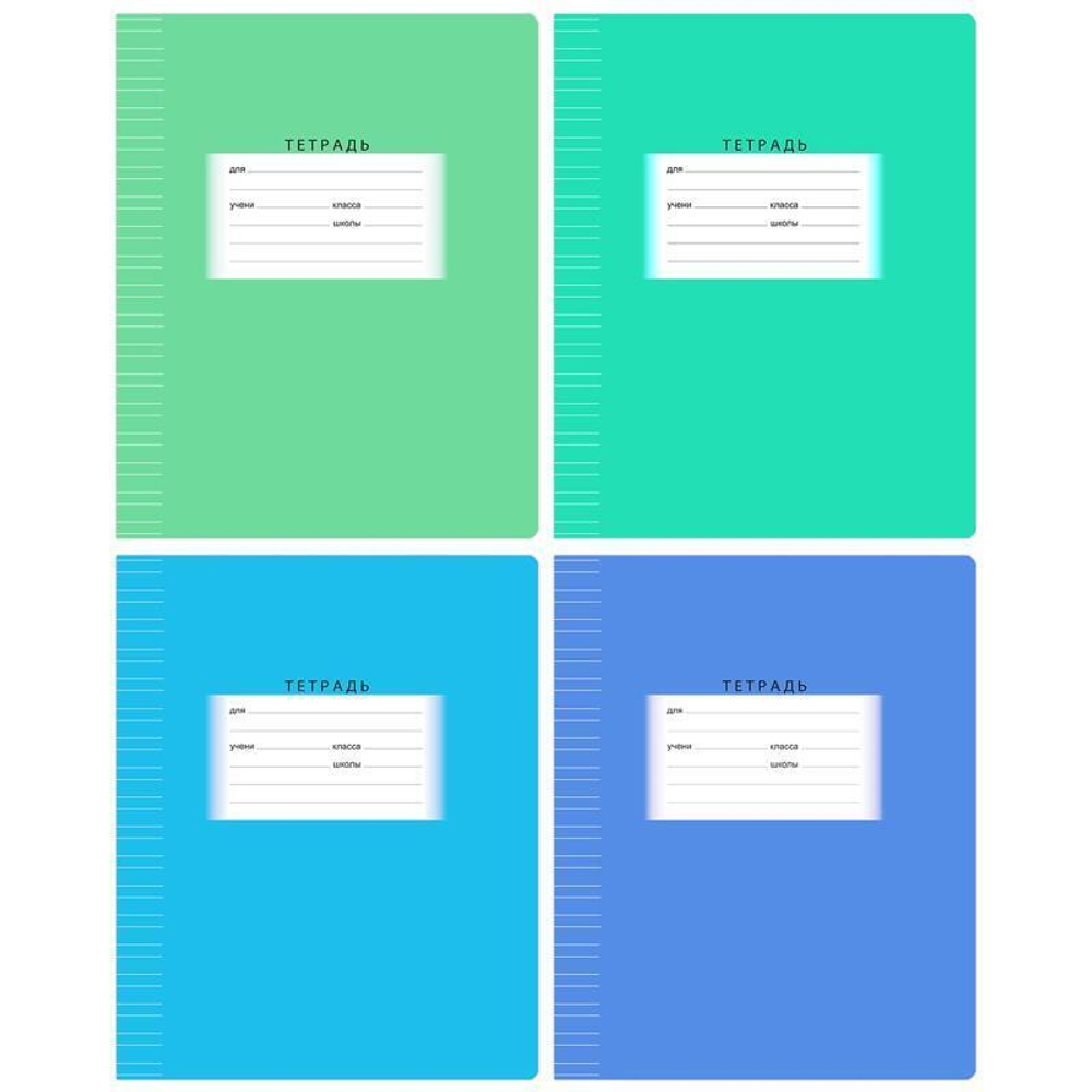 Тетрадь школьная А5 12л узкая линия "Школьная" эконом, ассорт. 330053 (BG)