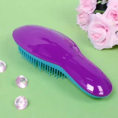 Расческа массажная компактная «Manhattan style», цвет фиолетовый/голубой, 20,5*7,5см
