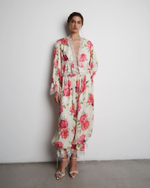 Блуза из вискозы с кружевной лентой розы молочный