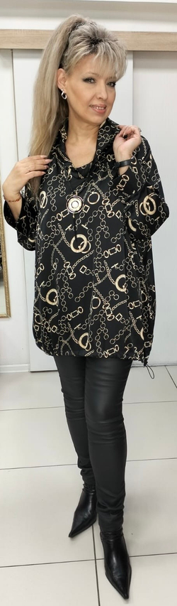 Туника-блузон с красивым изображением цепей + подвеска