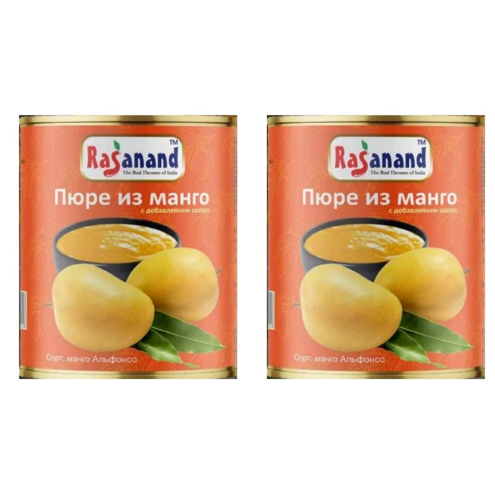 Пюре манго с добавлением сахара Rasanand Alphonso Mango Pulp 850 г, 2 шт