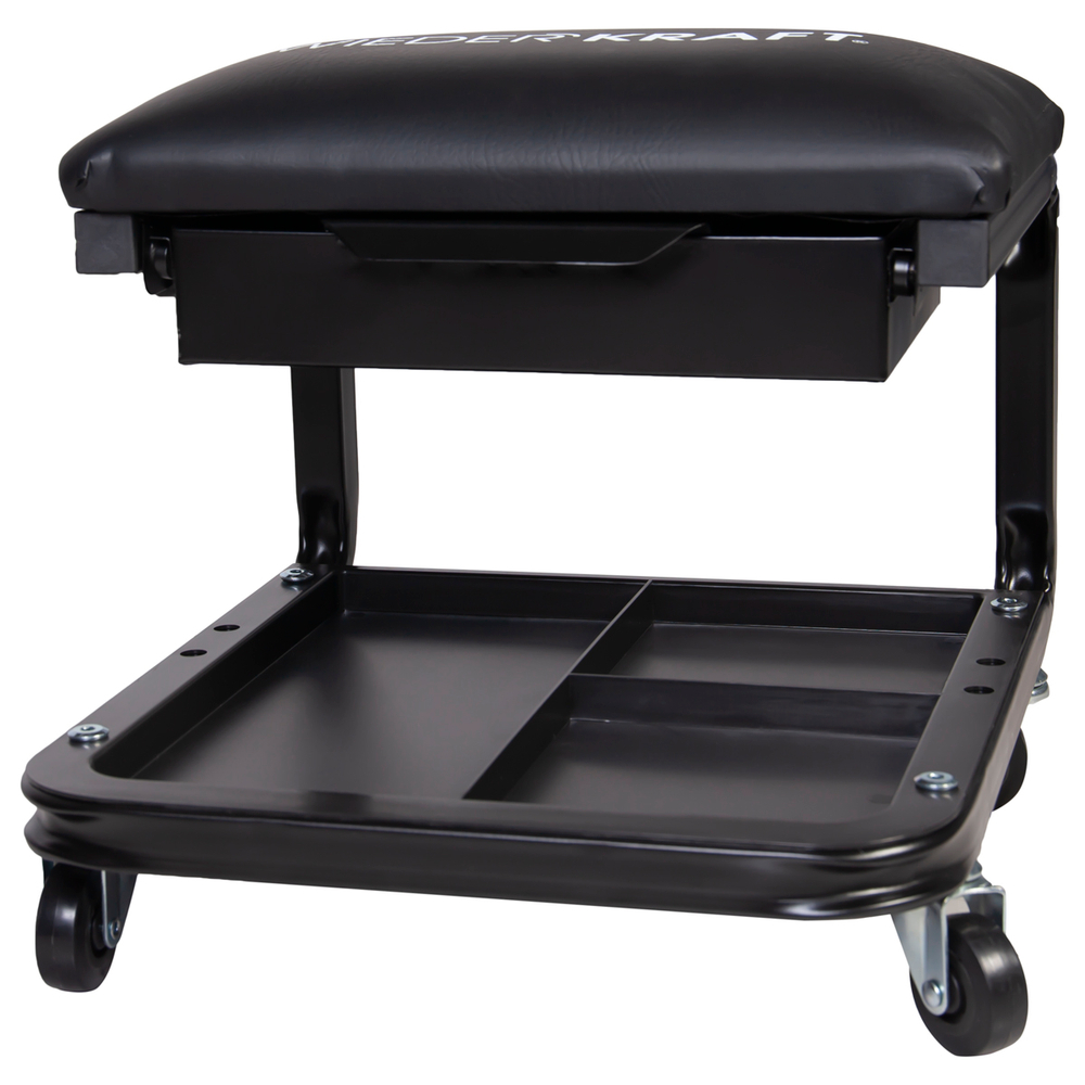 WDK-86030  Табурет ремонтный, полка у основания, ящик для инструментов под сиденьем