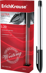 Ручка шариковая 0,7 мм черная "ULTRA L-20" (ErichKrause) (Комплект 12шт.)