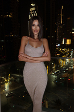 Платье макси с люрексом в золотом цвете