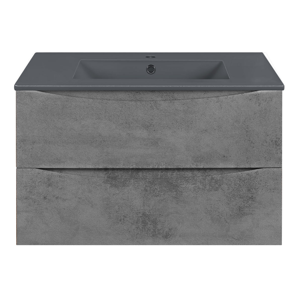 База под керамическую раковину Mia 750 подвесная, 2 выкатных ящика soft close, Beton